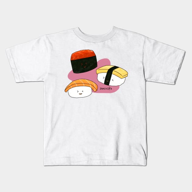 Happy Sushi Party Time Kids T-Shirt by Snacks At 3